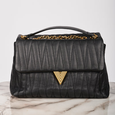 VICOLO - AB0007 - BORSA CON CATENA E PLACCA ORO