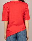 DIXIE - T262A117 - T-SHIRT ASIMMETRICA CON SPALLINE ROSSO