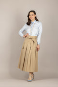 VICOLO - TAB0048 - GONNA A PIEGHE BEIGE