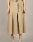 VICOLO - TAB0048 - GONNA A PIEGHE BEIGE