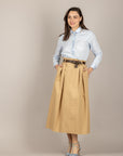 VICOLO - TAB0119 - GONNA MIDI CON CINTA TORTORA