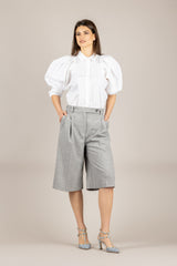 VICOLO -TAB1322 - BERMUDA CON PINCES GRIGIO