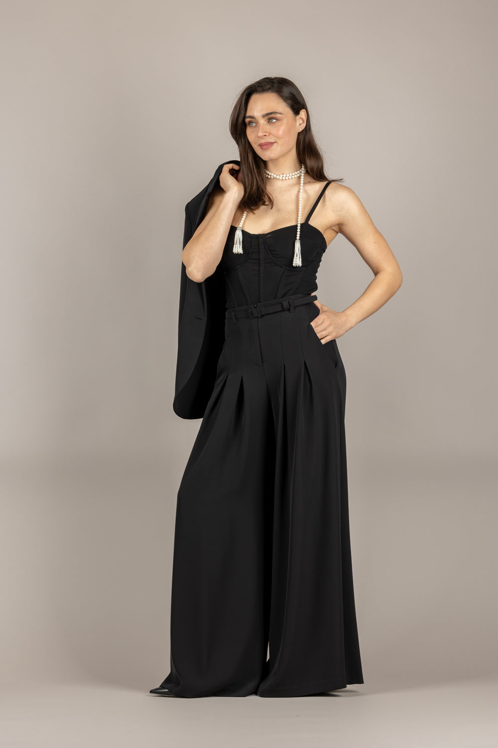 VICOLO - TAB1343 - TOP NERO 