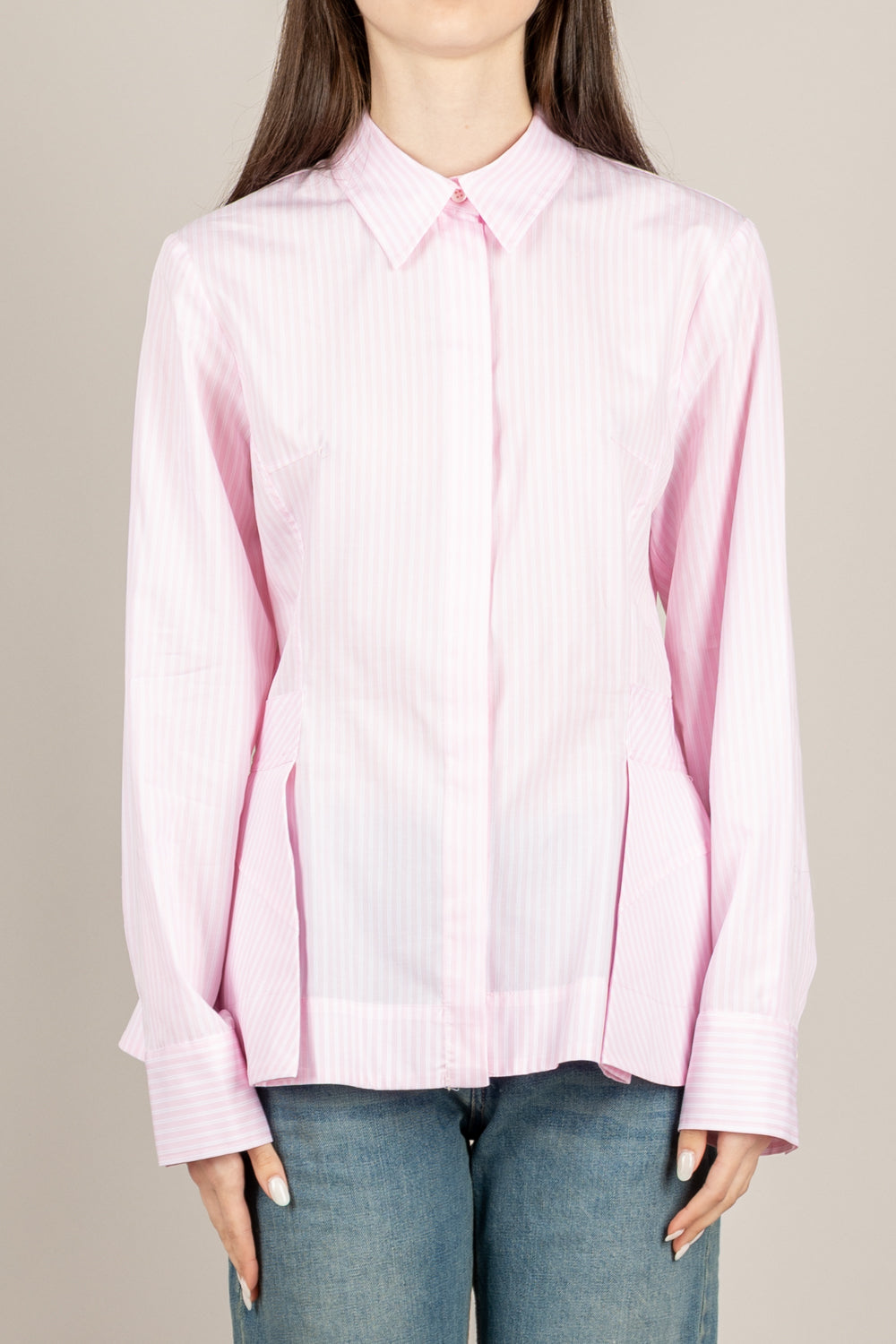 VICOLO - TAB1351 - CAMICIA ROSA/BIANCO 