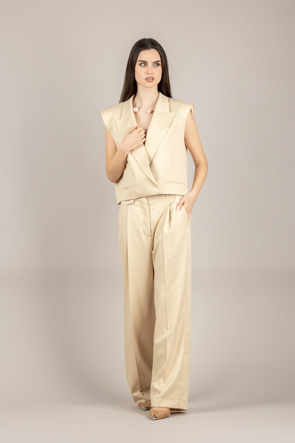 VICOLO - TAB1369 - PANTALONE BEIGE 