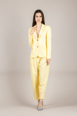 VICOLO - TAB1373 - PANTALONE BAGGY CON PINCES GIALLO PAGLIERINO