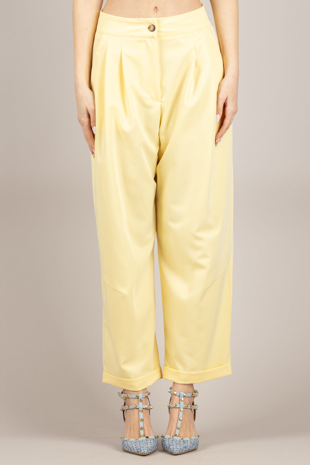 VICOLO - TAB1373 - PANTALONE GIALLO PAGLIERINO
