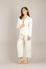 VICOLO - TAB1373 - PANTALONE BAGGY CON PINCES NATURALE