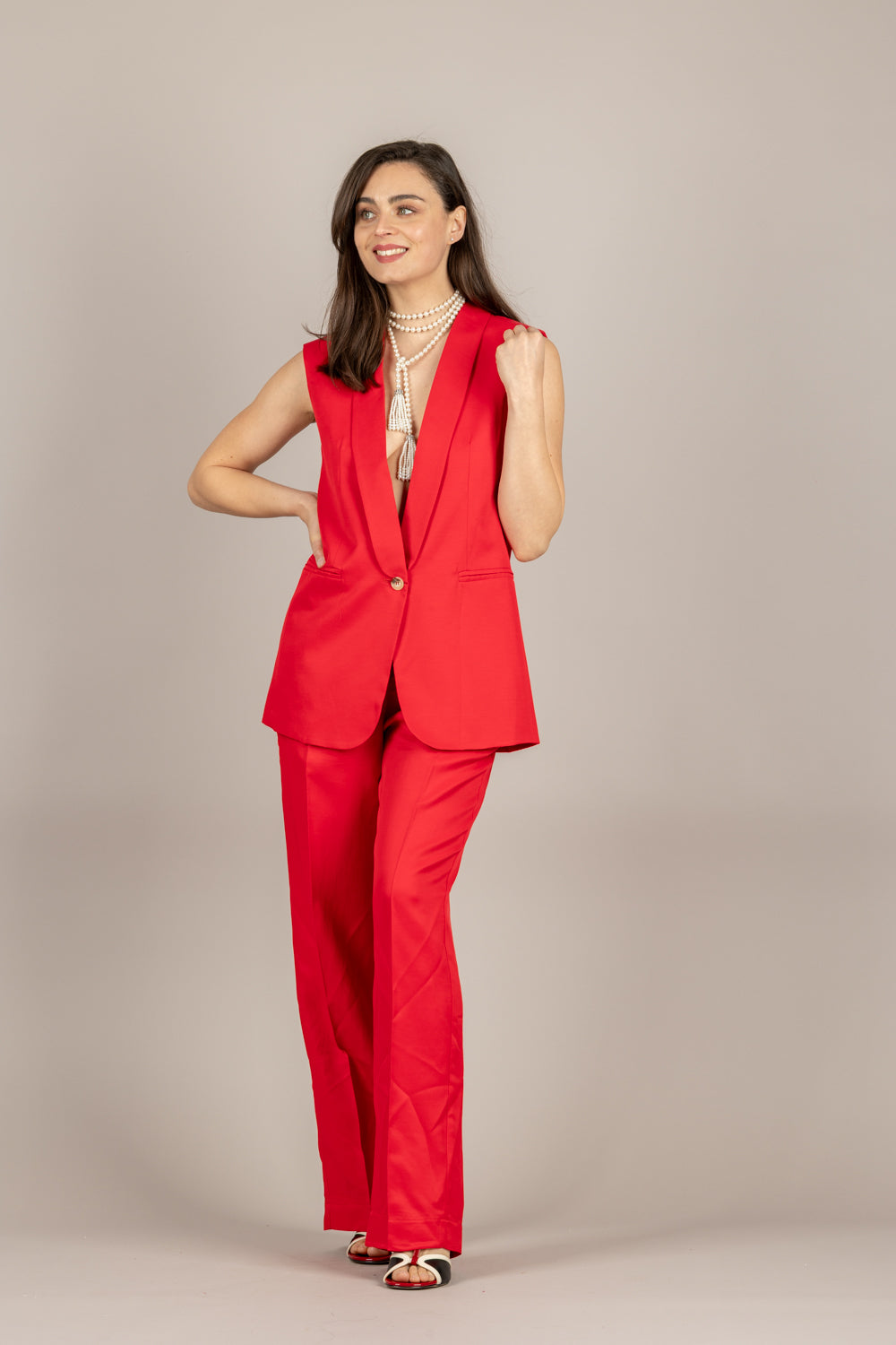 VICOLO - TAB1463 - PANTALONE ROSSO 