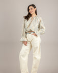 VICOLO - TAB1576 - BLUSA BURRO/AZZURRO