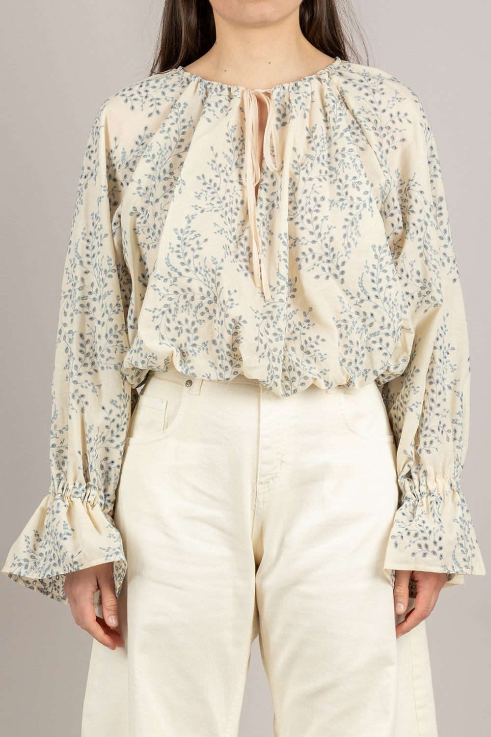 VICOLO - TAB1576 - BLUSA BURRO/AZZURRO