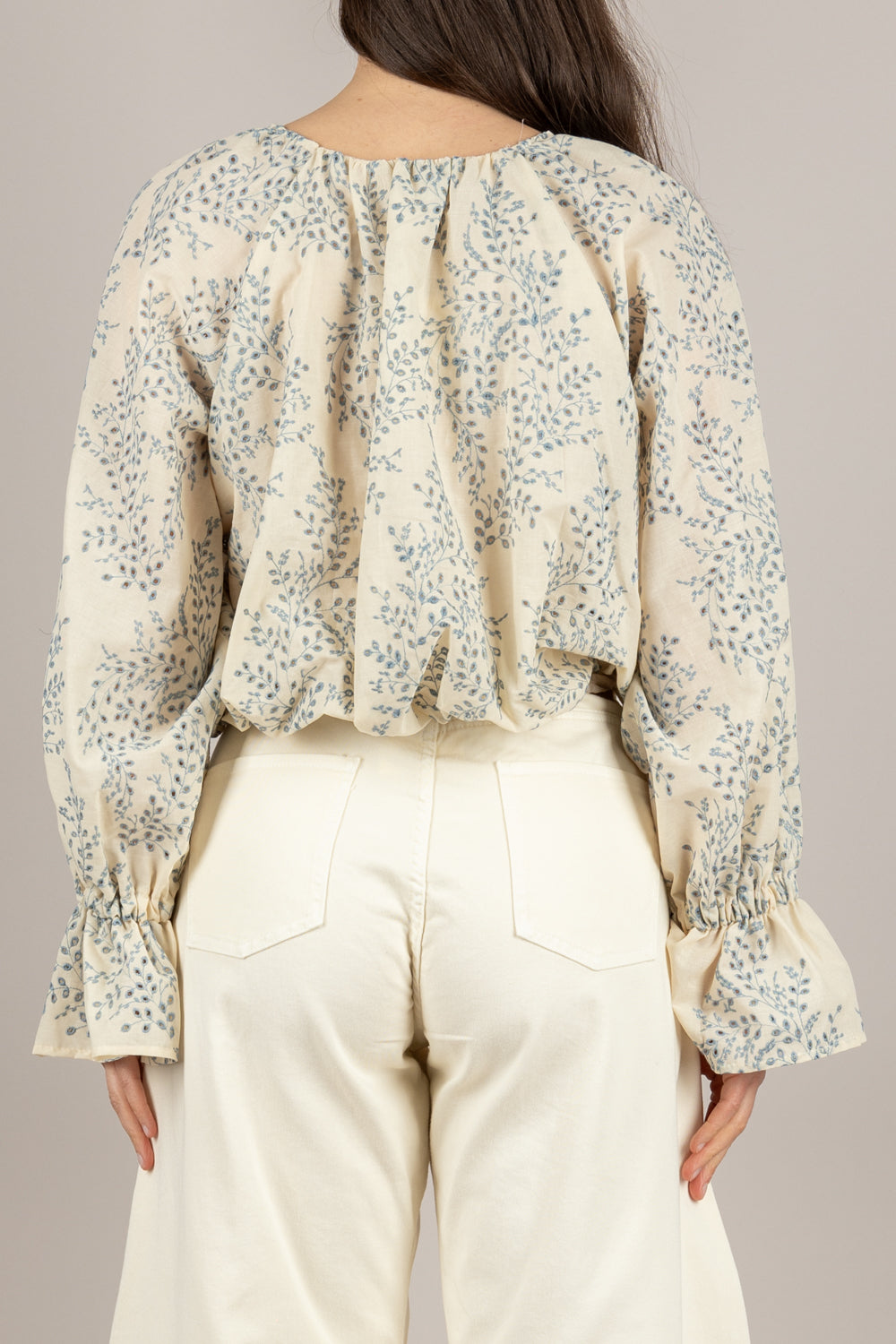 VICOLO - TAB1576 - BLUSA BURRO/AZZURRO