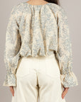VICOLO - TAB1576 - BLUSA BURRO/AZZURRO