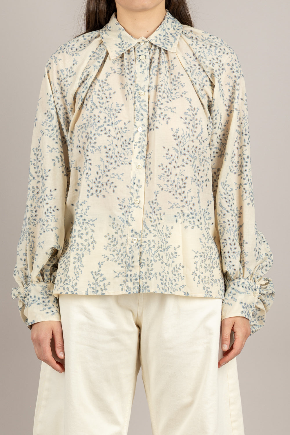 VICOLO - TAB1578 - CAMICIA BURRO/AZZURRO