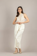 VICOLO - TAB1640 - GILET IN PIZZO CON ALAMARI BURRO