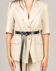 VICOLO - TAB1853 - GIACCA MEZZA MANICA CON CINTURA BEIGE