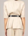 VICOLO - TAB1853 - GIACCA MEZZA MANICA CON CINTURA BEIGE