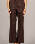 VICOLO - TAB1900 - PANTALONE GAMBA DRITTA CON PINCES FONDENTE