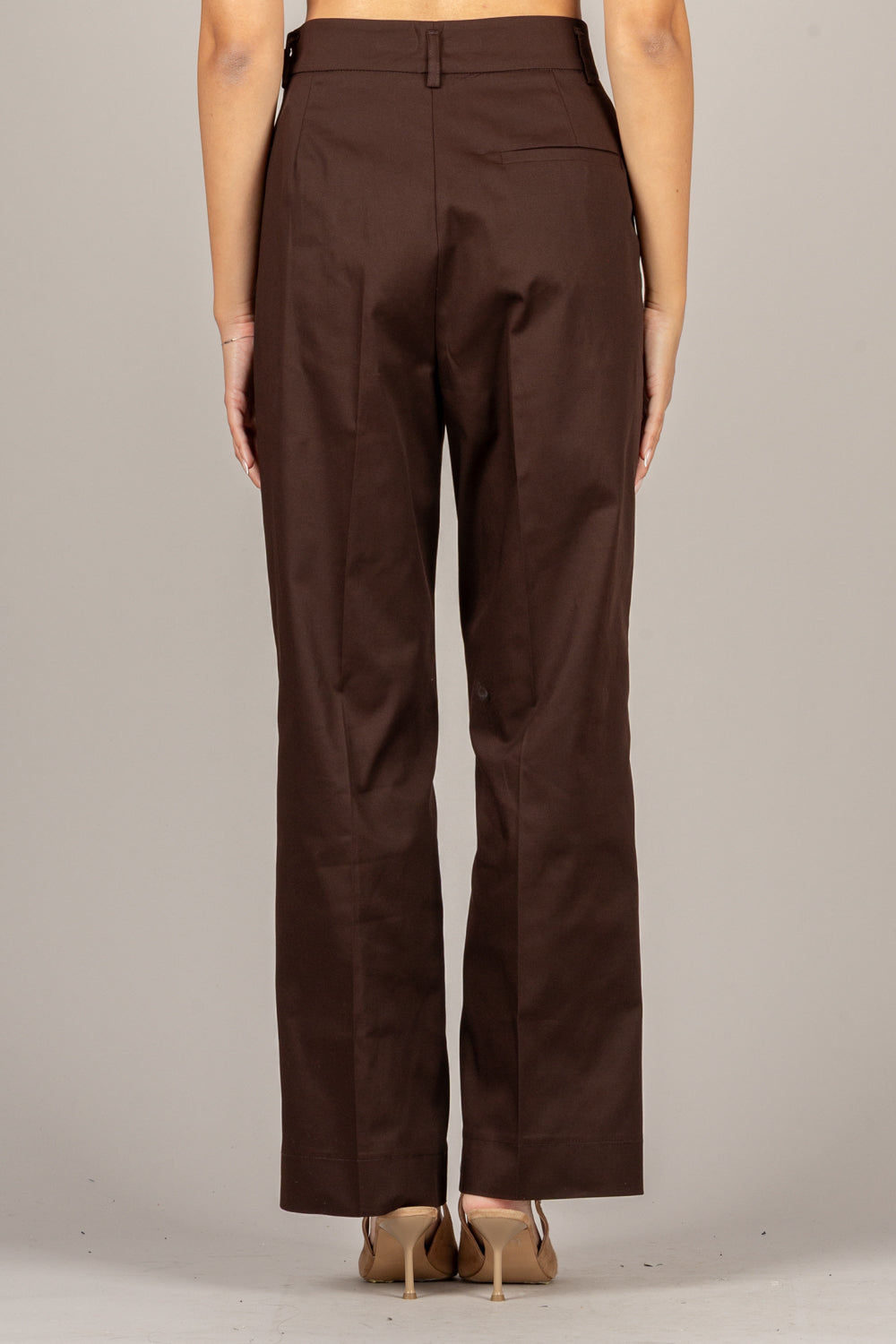 VICOLO - TAB1900 - PANTALONE GAMBA DRITTA CON PINCES FONDENTE