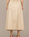 VICOLO - TAB1914 - GONNA TAGLIO VIVO CON CINTURA BEIGE/CREMA