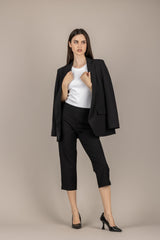 VICOLO - TAB2012 - PANTALONE CAPRI NERO