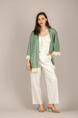 VICOLO - TAB2060 - KIMONO FANTASIA VERDINO