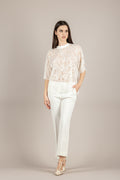 HAVEONE - TFW-Q081 - T-SHIRT IN PIZZO BIANCO