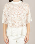 HAVEONE - TFW-Q081 - T-SHIRT IN PIZZO BIANCO