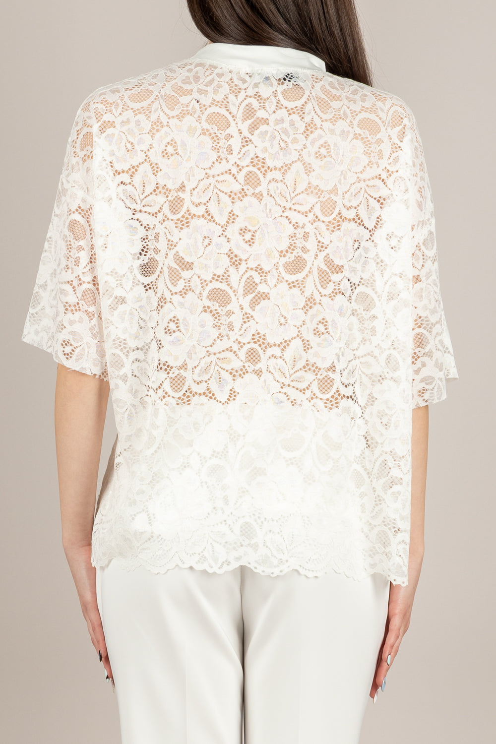 HAVEONE - TFW-Q081 - T-SHIRT IN PIZZO BIANCO