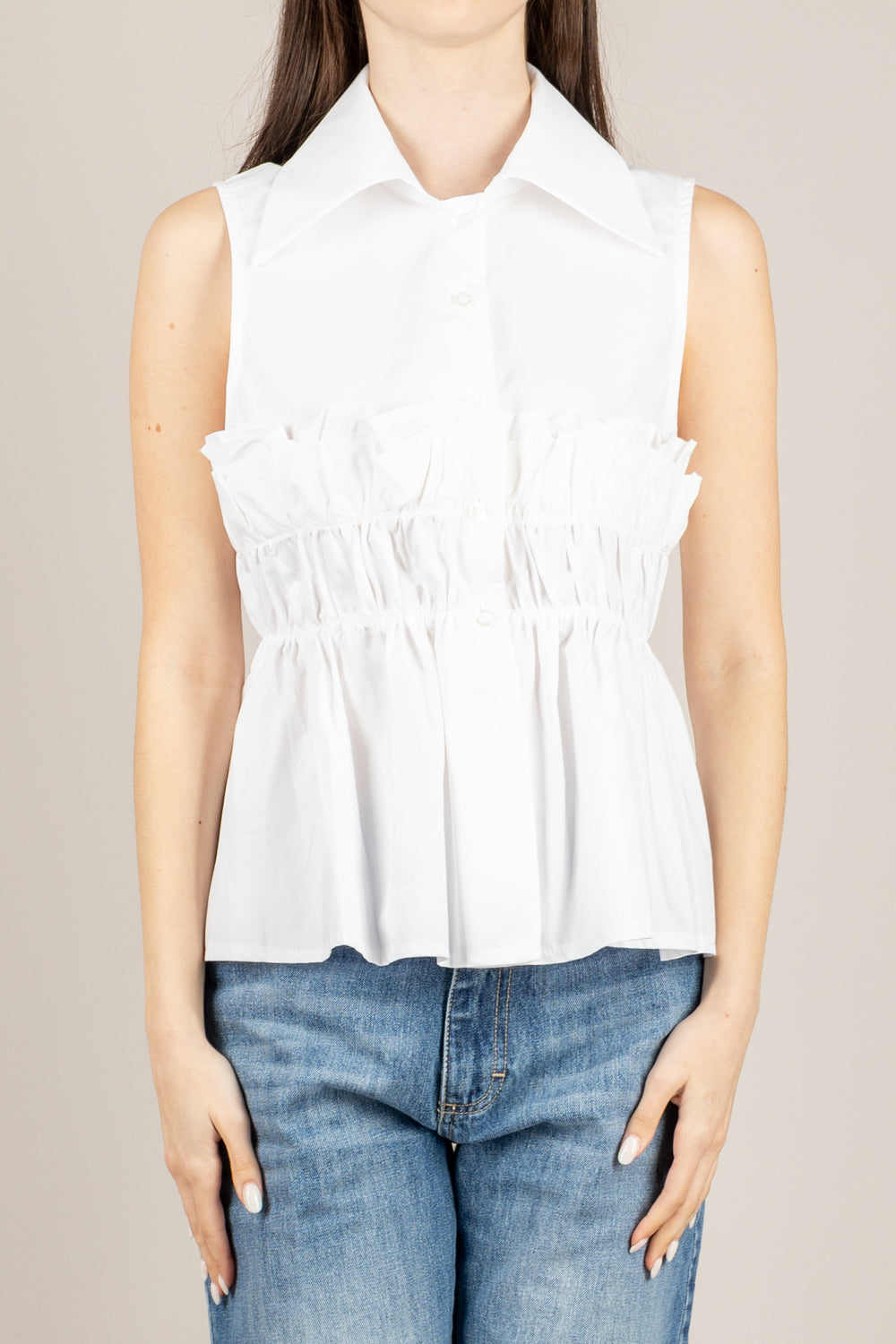 TENSIONE IN - TI3575 - CAMICIA SMANICATA BIANCO