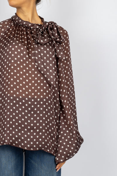 TENSIONE IN - 25C4535/36 -CAMICIA CON FIOCCO A POIS