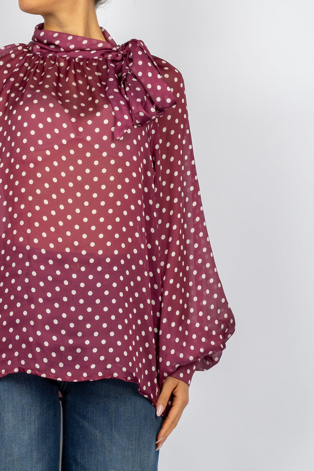 TENSIONE IN - 25C4535/36 -CAMICIA CON FIOCCO A POIS