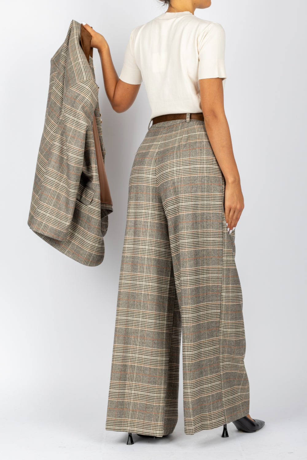 TENSIONE IN - 25P4126 - PANTALONE CHECK CON CINTA