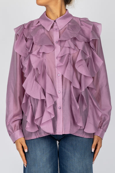 TENSIONE IN - C10022AT - CAMICIA CON ROUCHES