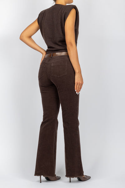 TENSIONE IN - PA3778-AI24 - PANTALONE COSTINE ZAMPA SFRANGIATO