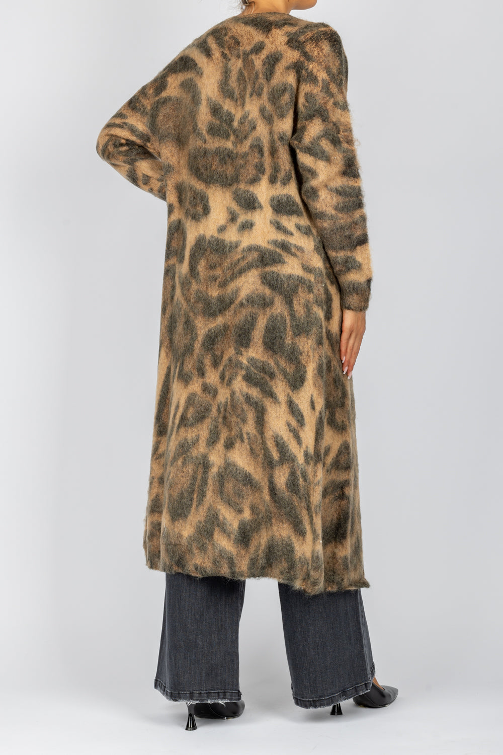 TENSIONE IN - XM471 - CARDIGAN LUNGO ANIMALIER