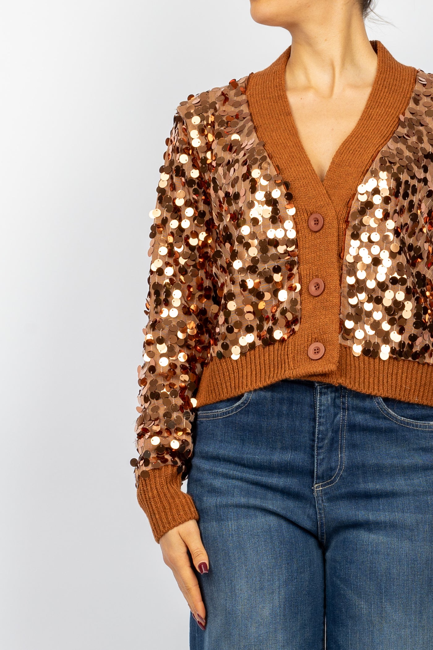 TENSIONE IN - TI1016-AI24 - CARDIGAN PAILLETTES