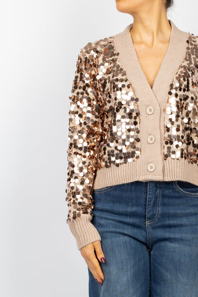 TENSIONE IN - TI1016-AI24 - CARDIGAN PAILLETTES