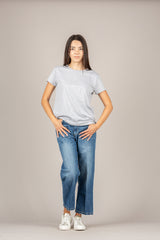 VICOLO - UAB0083 - T-SHIRT GIROCOLLO SLIM GRIGIO
