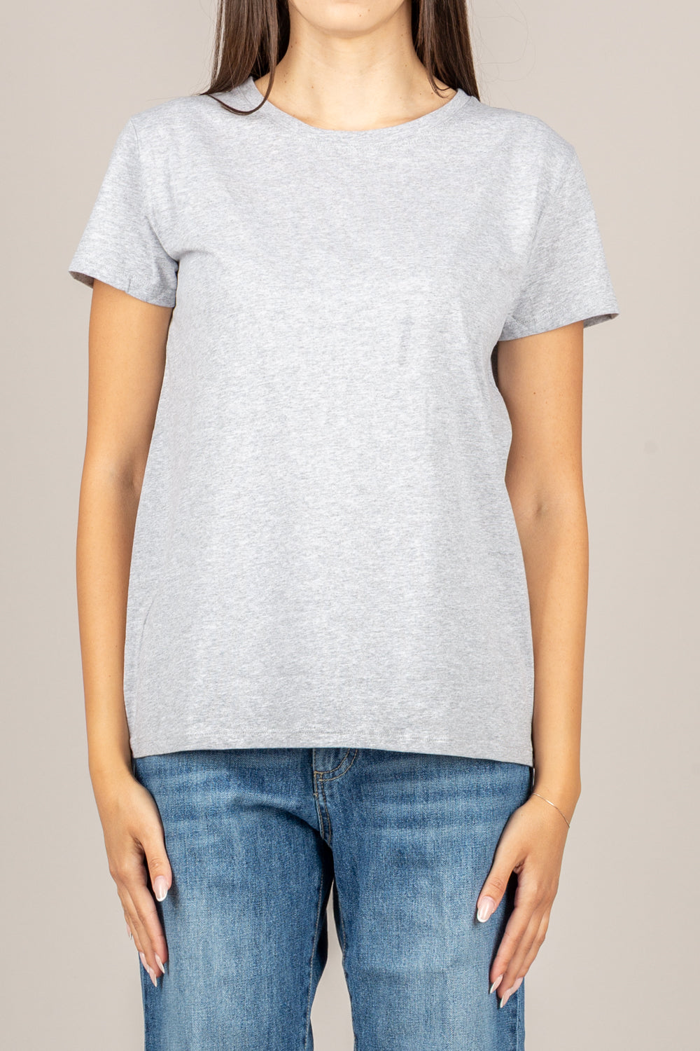 VICOLO - UAB0083 - T-SHIRT GIROCOLLO SLIM GRIGIO