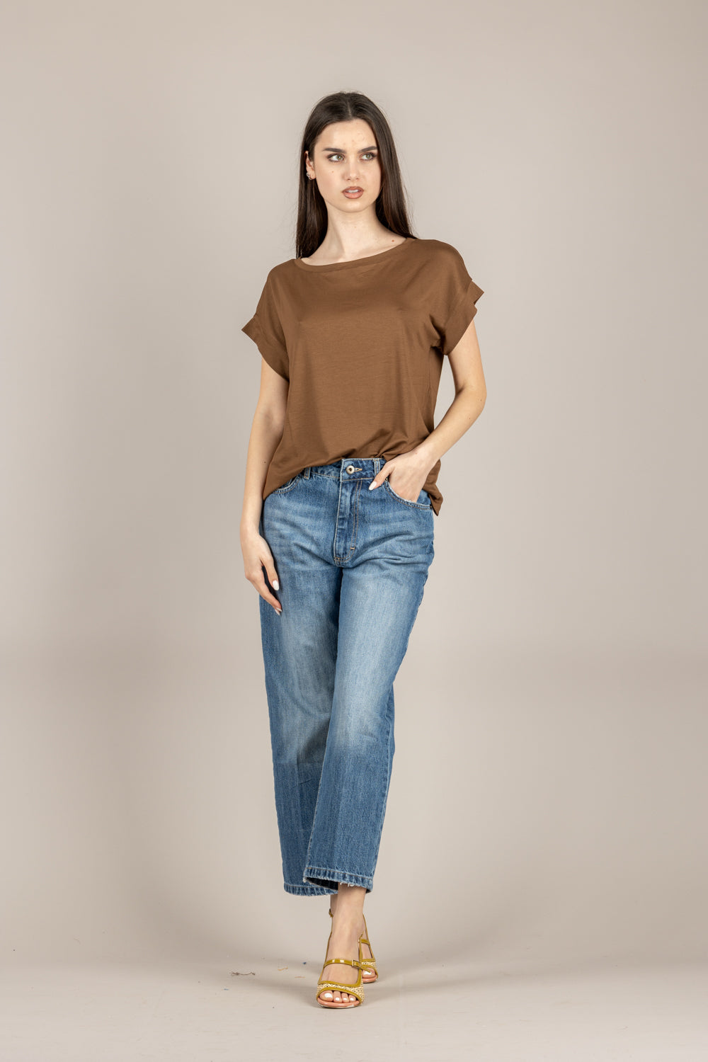 VICOLO - UAB0233 - MAGLIA TABACCO