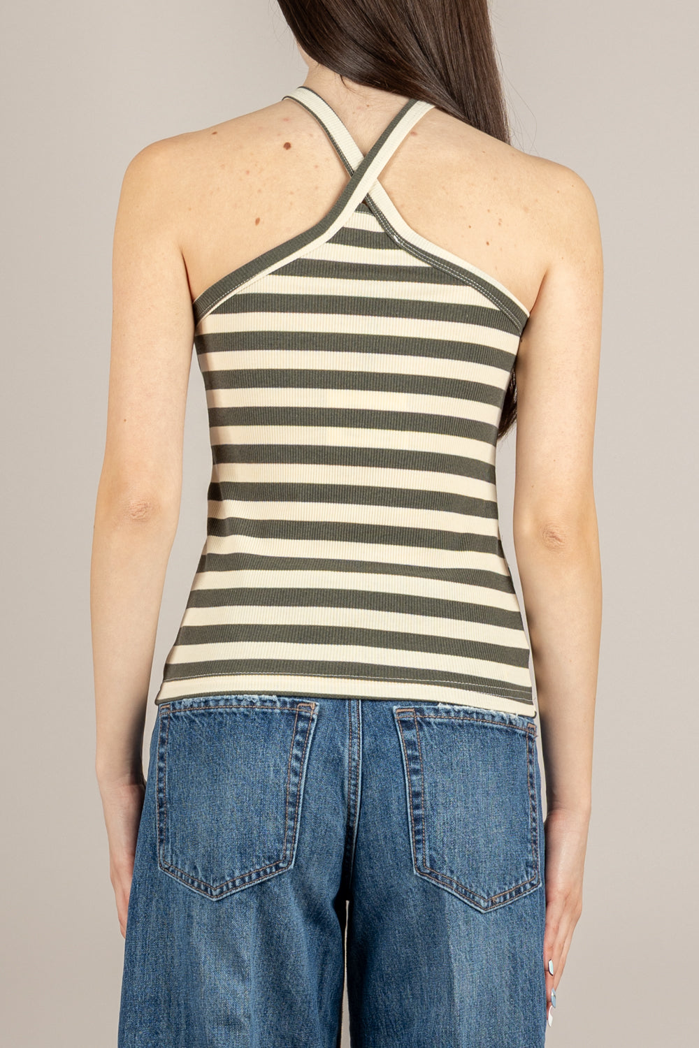 VICOLO - UAB0252 - CANOTTA BURRO/SALVIA