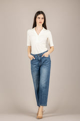 VICOLO - UAB0318 - T-SHIRT POLO COSTINE NATURALE