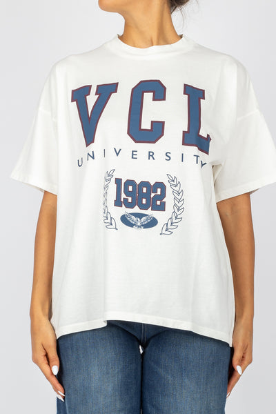 VICOLO - RS0250 - T-SHIRT SCRITTA VCL UNIVERSITY