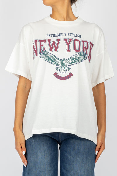 VICOLO - RS0261- T-SHIRT SCRITTA NEW YORK