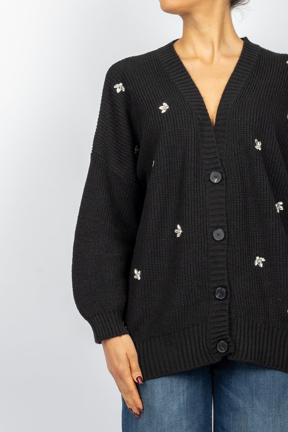 VICOLO - 77279S  - CARDIGAN CON STRASS