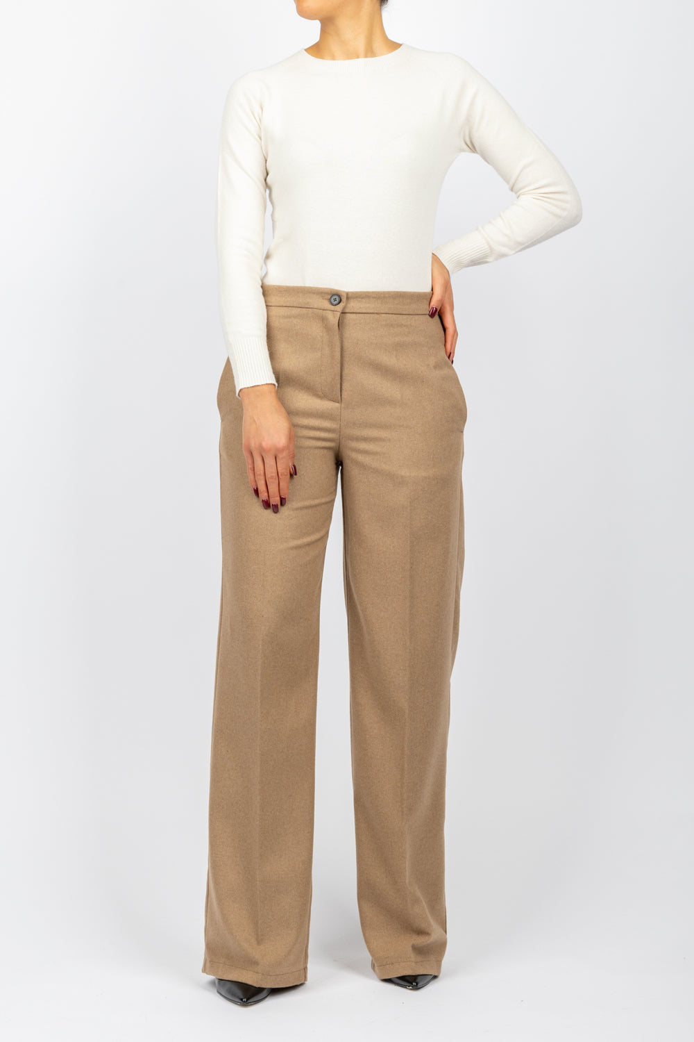 VICOLO - TS2160 - PANTALONE FLANELLA PALAZZO