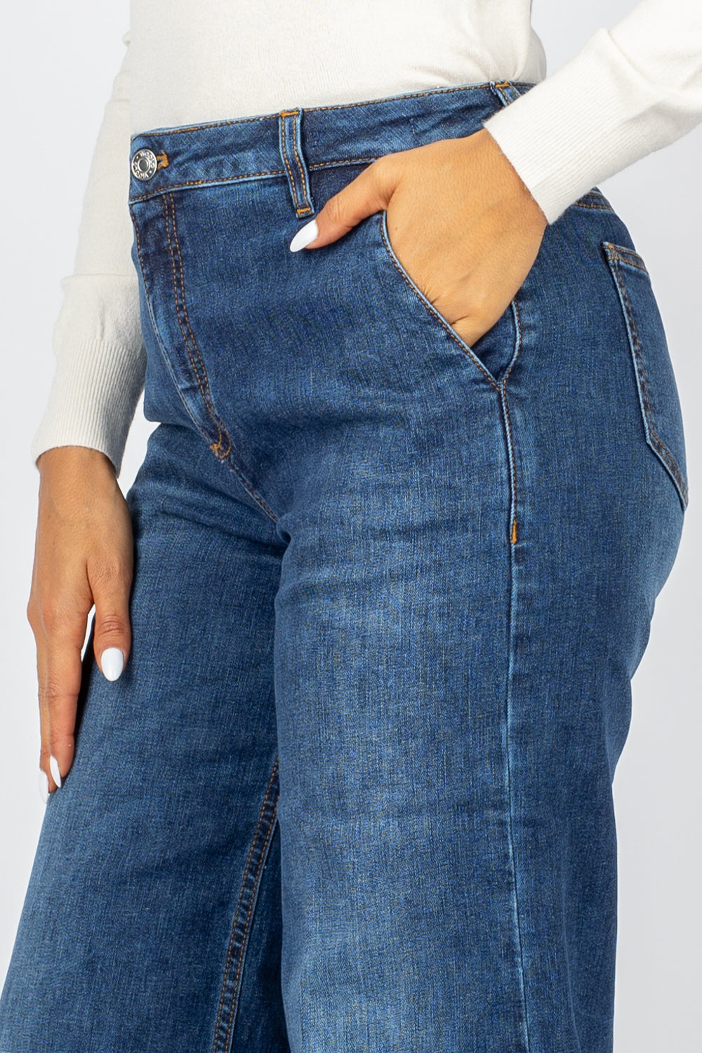 VICOLO - DS0010 - DENIM ELENA GAMBA DRITTA