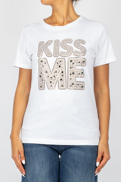 VICOLO - RS0255- T-SHIRT STAMPA KISS ME