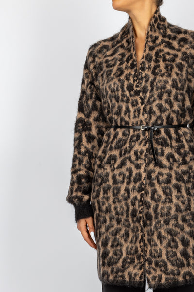 VICOLO - 55081s - CARDIGAN ANIMALIER CON CINTA